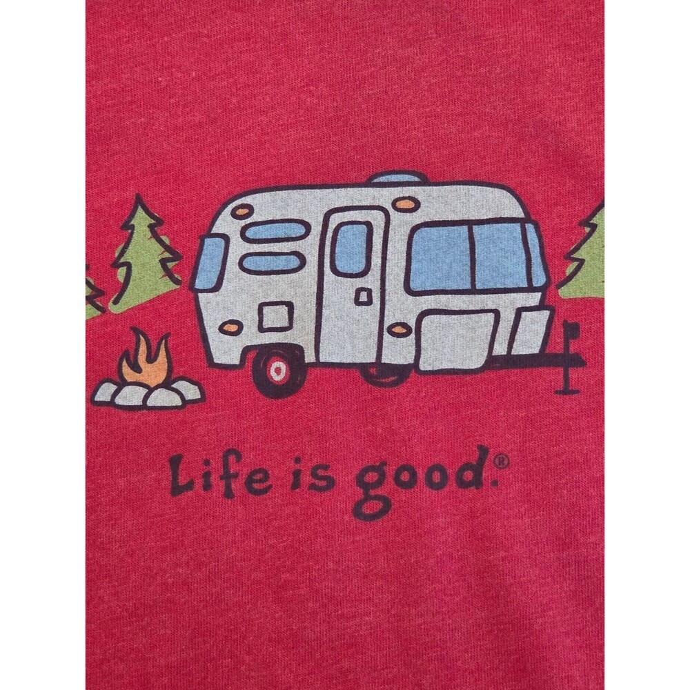 Life is Good T-Shirt XXL Rocket Camper Vintage Collection Tee Berry Red 2XL Men
